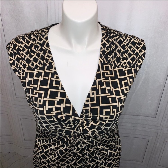 Kiara black tan/cream geometric print dress - Picture 3 of 8